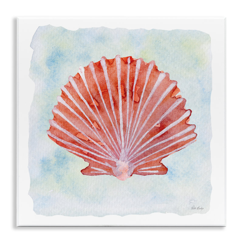 Plaque murale coquille coquille pêche, design par Patti Bishop