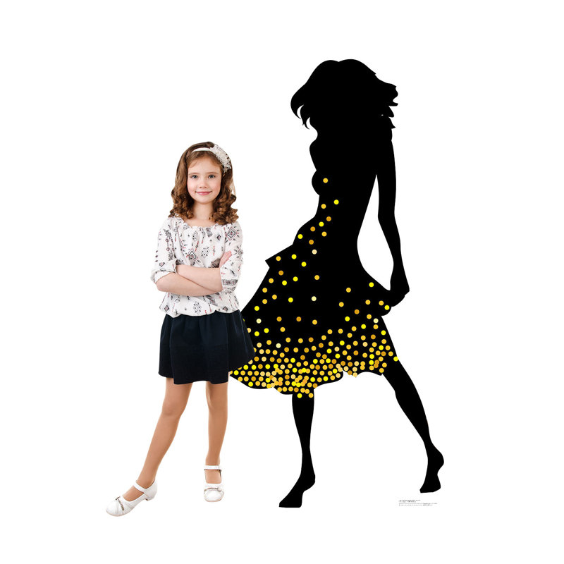 Yellow Sparkles Silhouette Dancer Cardboard Standup