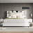 47.2" Bookcase Upholstered King Size Bed Frame with 4 Storage Drawers,White-2113984026