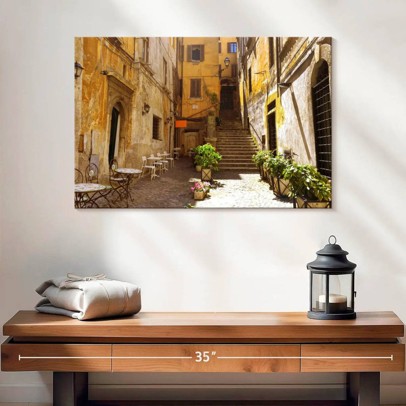 Senne, rue romaine pittoresque, H 16 po x l 24 po