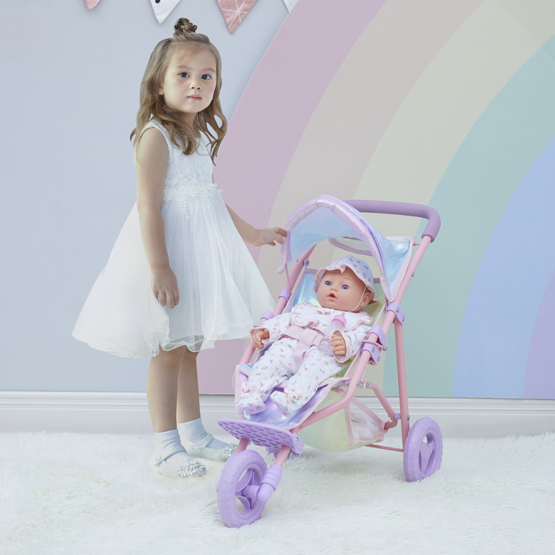 Olivia's Little World Doll Jogging-Style Stroller, Pink/Gray
