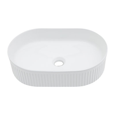 19.31X12.19 Inch White Ceramic Oval Vessel Bathroom Sink