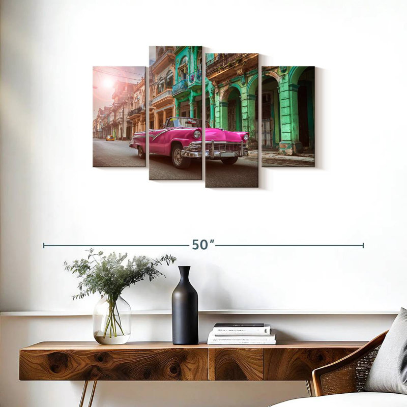 Mehar Classic Pink Car, 22" H x 36" W
