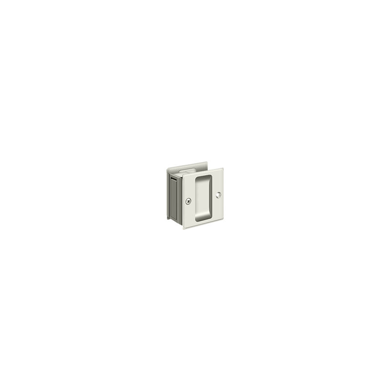 Deltana SDP25U14 Pocket Lock, 2-1/2" x 2-3/4" Passage in Polished Nickel