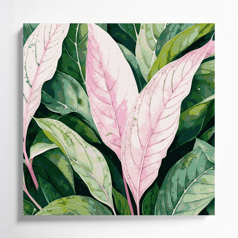 Art mural sur toile Botanical Fittonia, H 12 po x l 12 po
