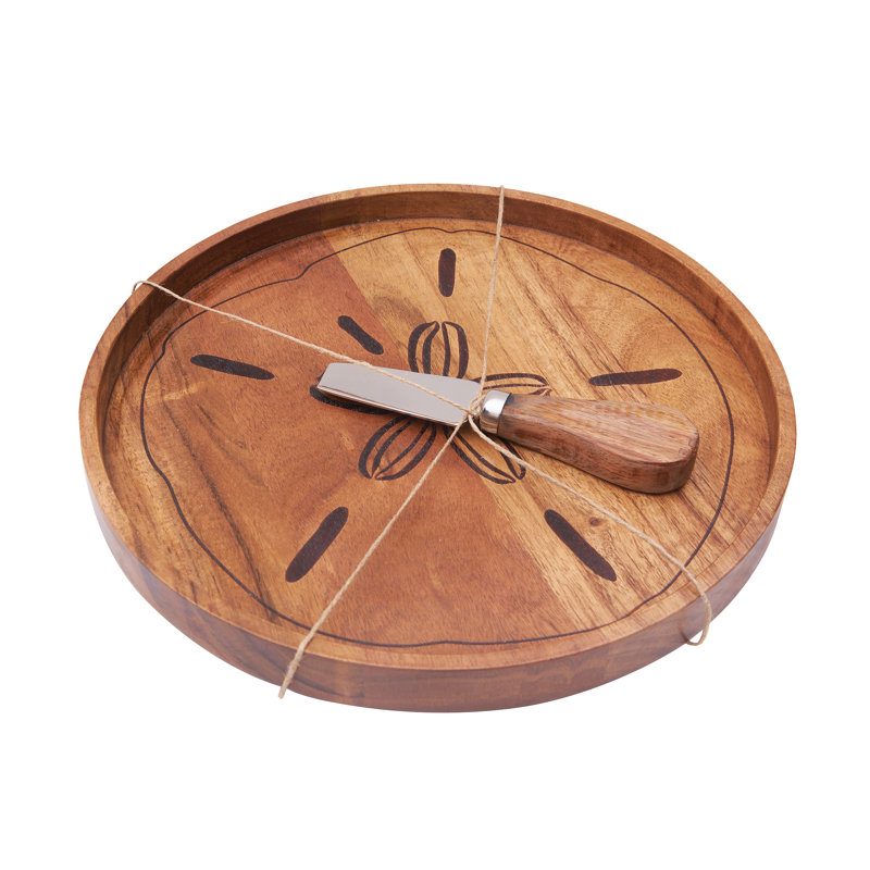 Sand Dollar Serving Board W/Spreader S/2