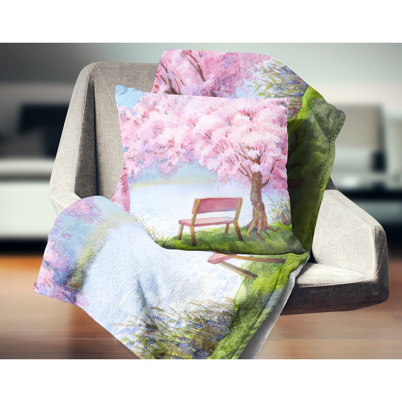 Coussin de pêche floral sous fleur, 16 po x 1 po, Coussin décoratif