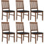 Ensemble de 6 chaises de salle à manger en bois d'hévéa Mont