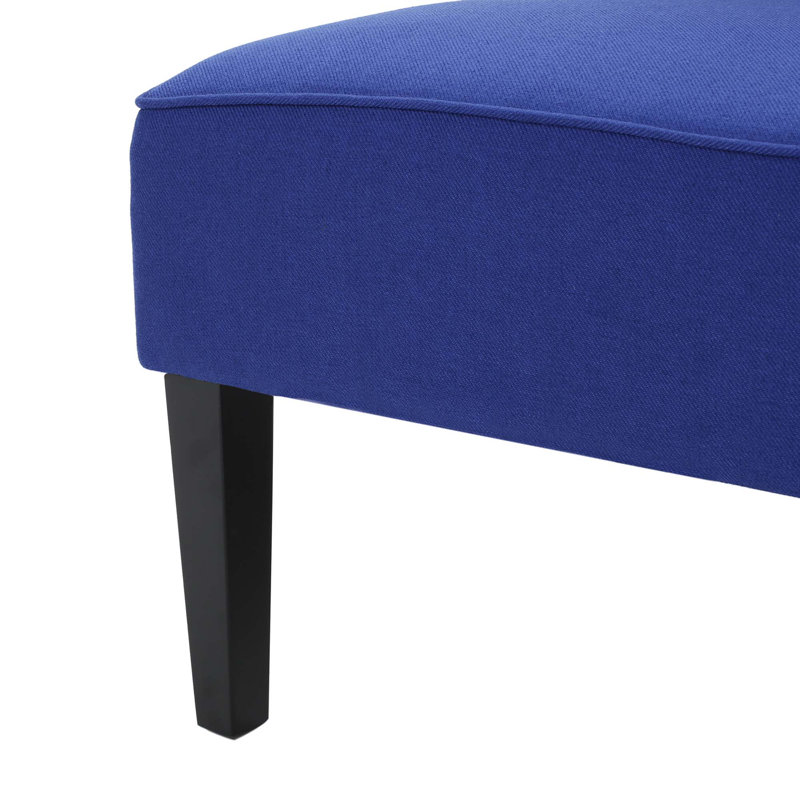 Causeuse rembourrée en lin Nhat, Polyester bleu marine