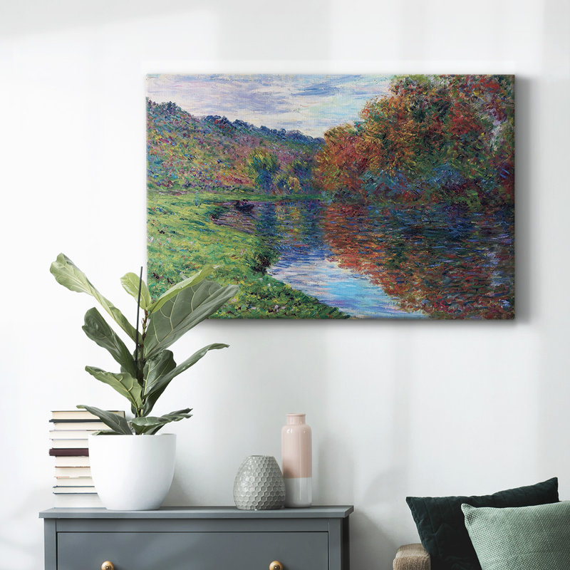 «The Small Arm of Jeufosse, Autumn, 1884», toile tendue avec châssis, H 8 po x l 12 po