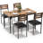 5-Piece Dining Table Set with 4 Chairs, Rectangular Space-Saving Kitchen Set with Cushions-1777366752-1777366755