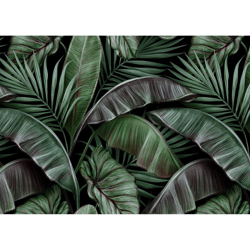 Feuillage tropical luxuriant à feuilles tropicales, L 120 po x l 168 po