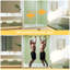 Porte de douche coulissante double sans cadre, l 56-60 po x H 74 po, verre trempé 5/16 po (8 mm), film antidéflagrant, poignée en acier inoxydable, rail tubulaire carré, or brossé