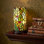 Lampe d'appoint en verre coloré 11 po Green and Red Leaves and Berries