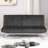 Charcoal Finish Contemporary Style Futon Sofa Bed Convert Into Bed With Hidden Support Metal Leg Chrome Finish Base Legs-833140160