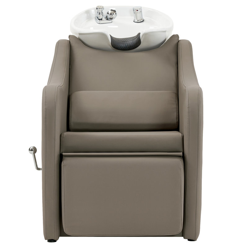 Chaise de lavabo à cuve en shampooing Shampoo Barber, Similicuir vert