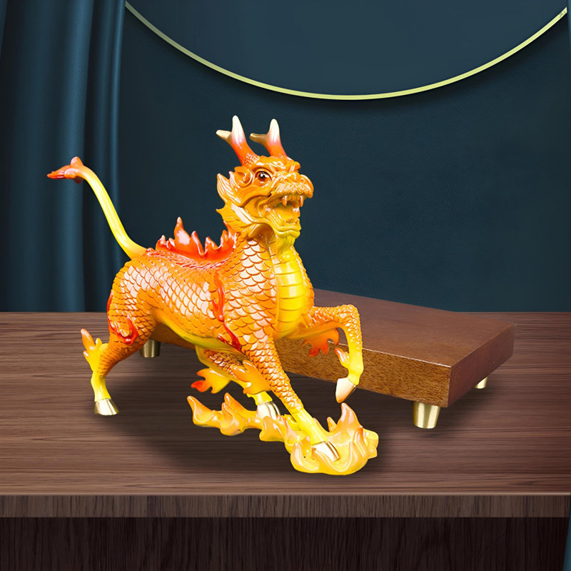 Statue vibrante en laiton Qilin