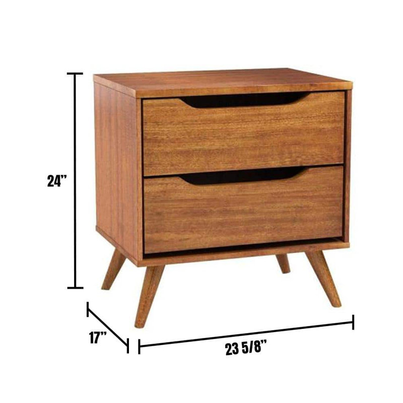 Table de chevet 2 tiroirs Mid-Century