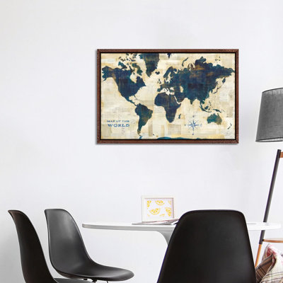 World Map Collage by Sue Schlabach - Print on Canvas