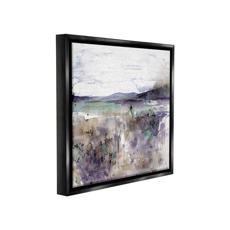 «Purple Mountain Distorsion Floater Frame» par Melissa Wang sur toile, Cadre flottant noir de jais, H 18 po x l 18 po