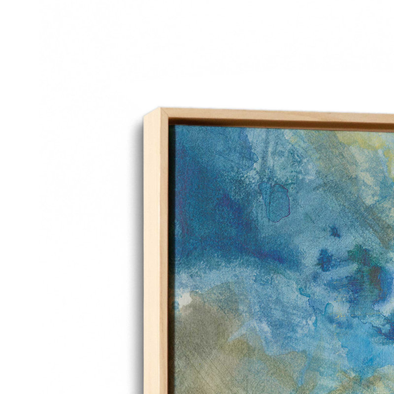 «Abstract Aqua Dynamics», reproduction sur toile 24 po x 36 po, Cadre américain en érable flottant