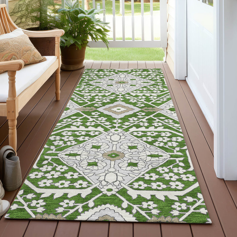 Malek Floral Indoor / Outdoor Rug, Runner 2'3" x 7'6"