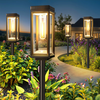 Solar Pathway Lights Outdoor, 2X Bigger & Brighter Solar Lights Outdoor Waterproof, Over 15 Hours Outdoor Solar Garden Lights, Auto On/off Solar Lights For Outside Pathway Yard Walkway Driveway Patio