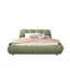 Grand lit plateforme tapissier de luxe avec dossier rembourré surdimensionné et structure en bois massif, convient à plusieurs hauteurs de matelas, vert-130218898
