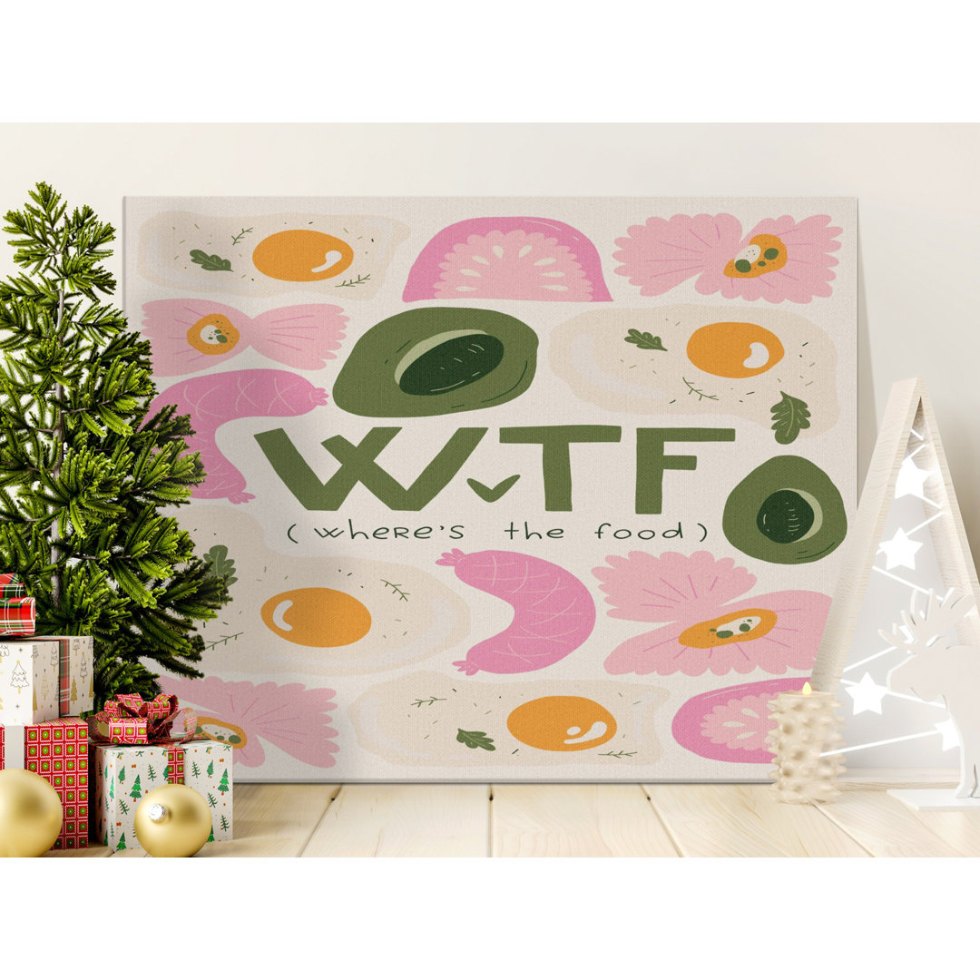 WTF Where's Food Funny Canvas Print