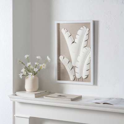 Leaf Ellen Box Wall Decor, Botanical Leaf Design, Framed Decorative Display
