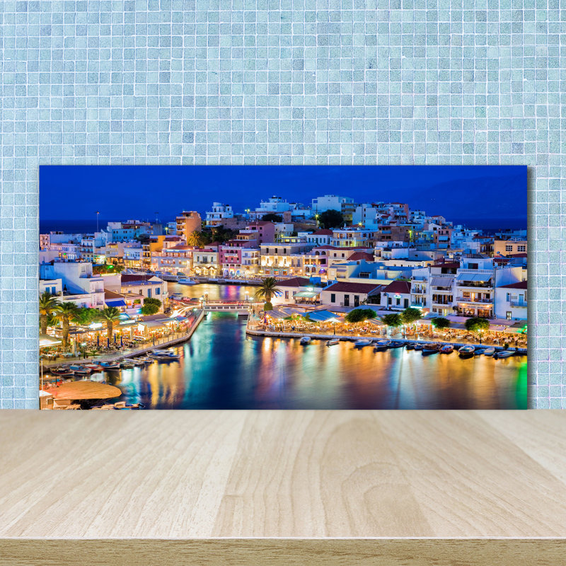 Ahmoni Blue - Crete Greece - No Frame Print on Glass