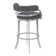 Kellum Swivel Counter and Bar Height Barstool with Arms in Faux Leather Upholstery and Metal Legs