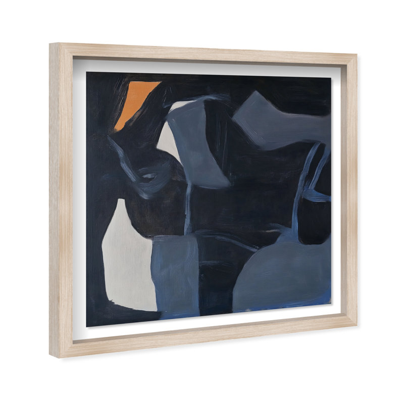 Obscured Voices II Shadowbox Abstract Print by Oliver Gal, Black Frame, 12 x 12, 41.5"H x 41.5"W, Natural Oak Frame