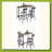 Bar Table Set With 2 Bar Stools PU Soft Seat With Backrest-201861249