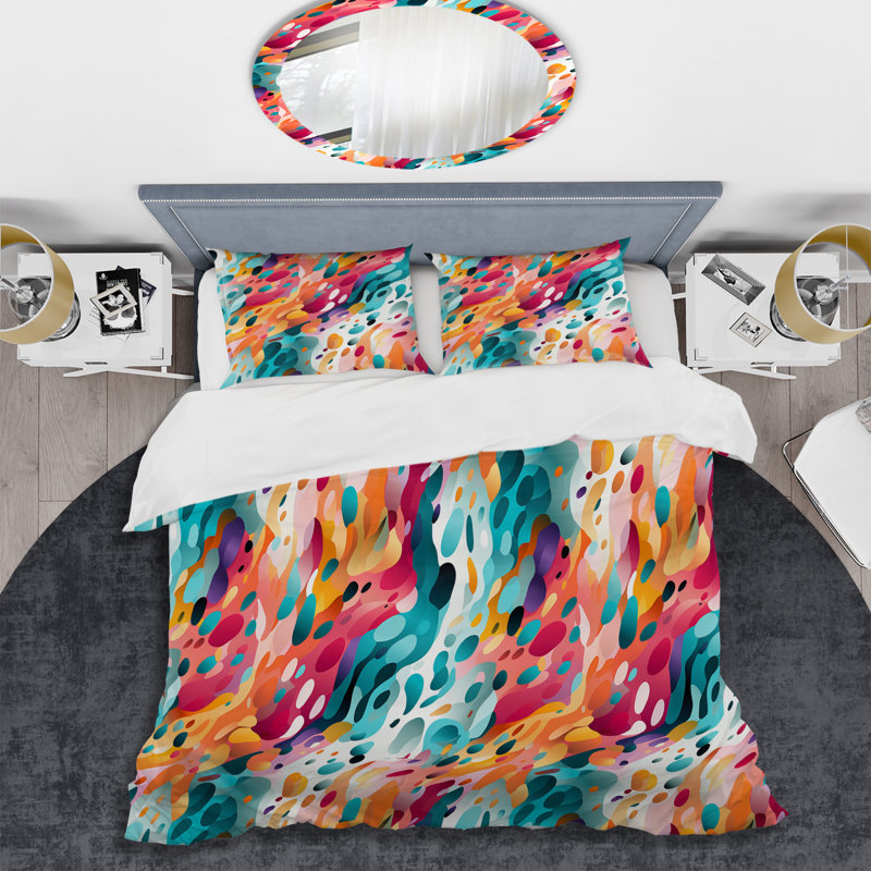 Ensemble de housse de couette rose et bleu, Housse de couette pour très grand lit et 2 très