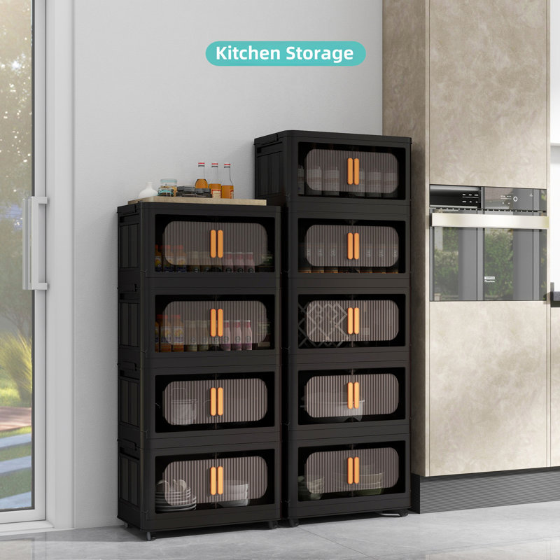 Armoire de rangement latérale large et pliante