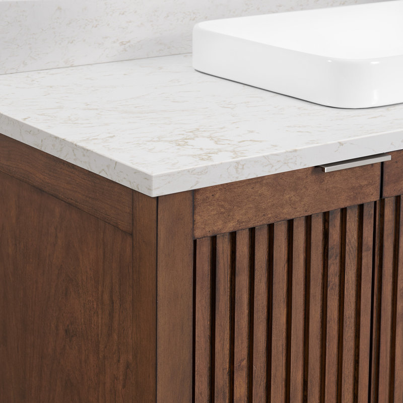 Through Lines 48" Single Bathroom Vanity, White, Single-Hole