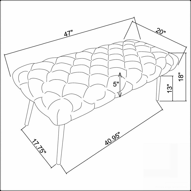 Banc rembourré et capitonné, Rouille