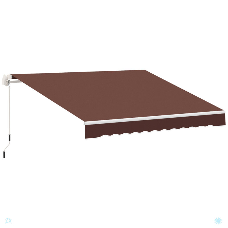 Retractable Awning Patio Awnings Sun Shade Shelter With Manual Crank Handle, 280G/M² UV & Water-Resistant Fabric And Aluminum Frame For Deck, Balcony, Yard