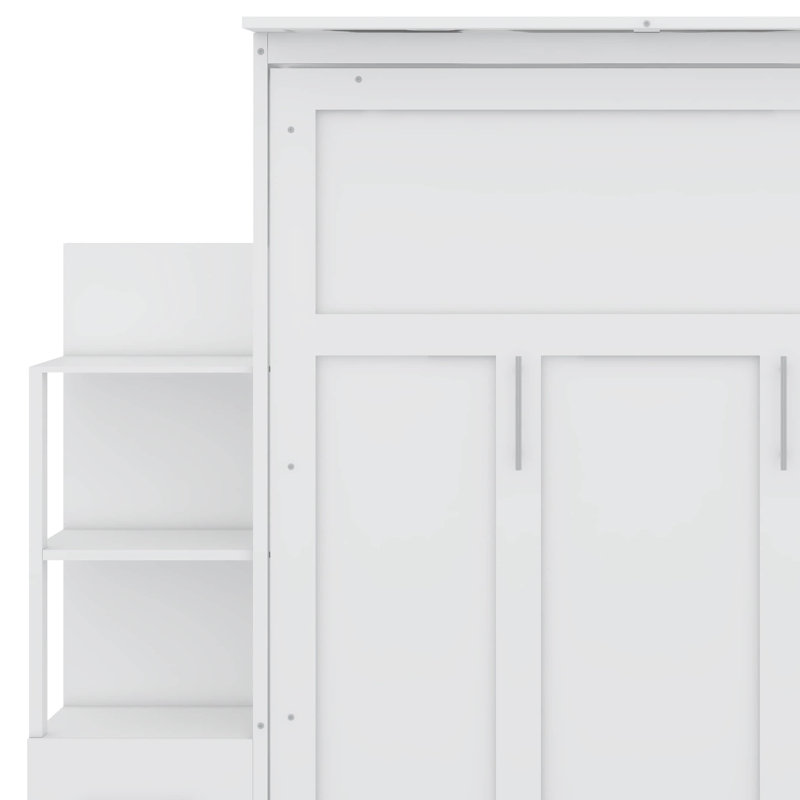 Stephaie Murphy Storage Bed, White, Full/Double