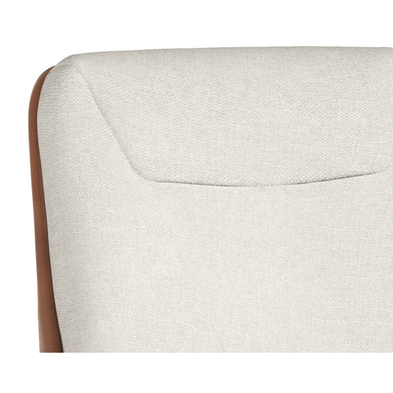 Lounge Chair, Brown/White Polyester
