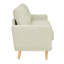 Siège rembourré de style Mid-Century à 2 sièges, 67,7 po de largeur, crème, 29,01 po de profondeur, pour espace de vie de 34,1 po de hauteur, pieds en bois massif, point de conversation