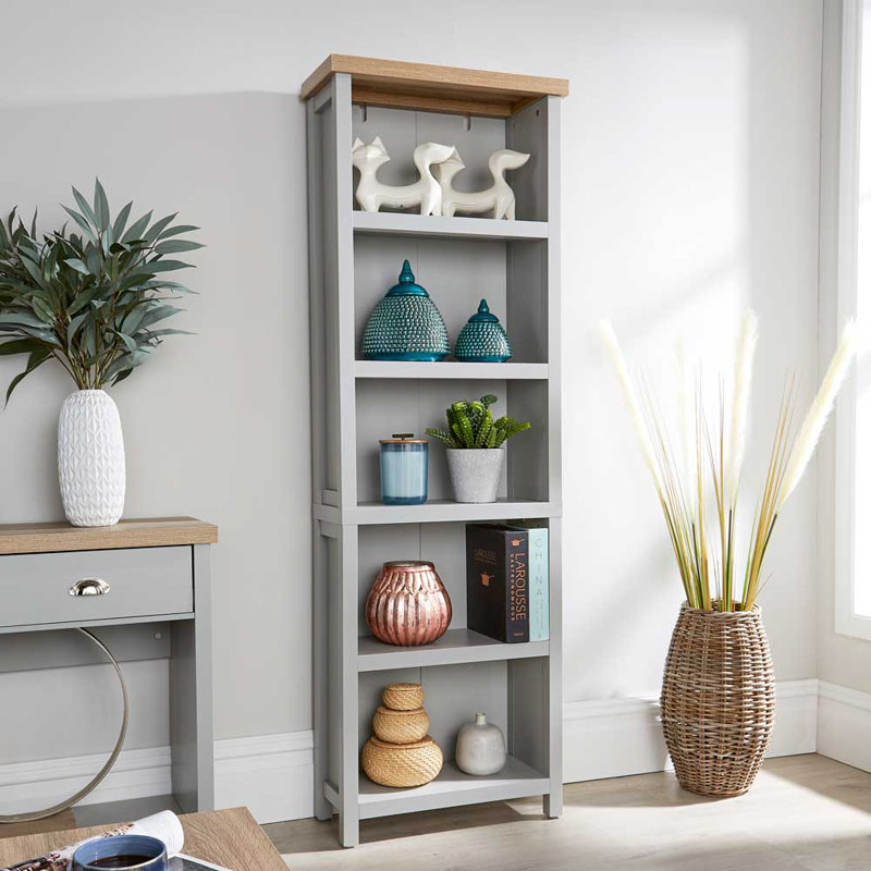 Rasco Bookcase Shelving 36mm Thick Top Unit, 180cm H x 60cm W x 25cm D, Grey