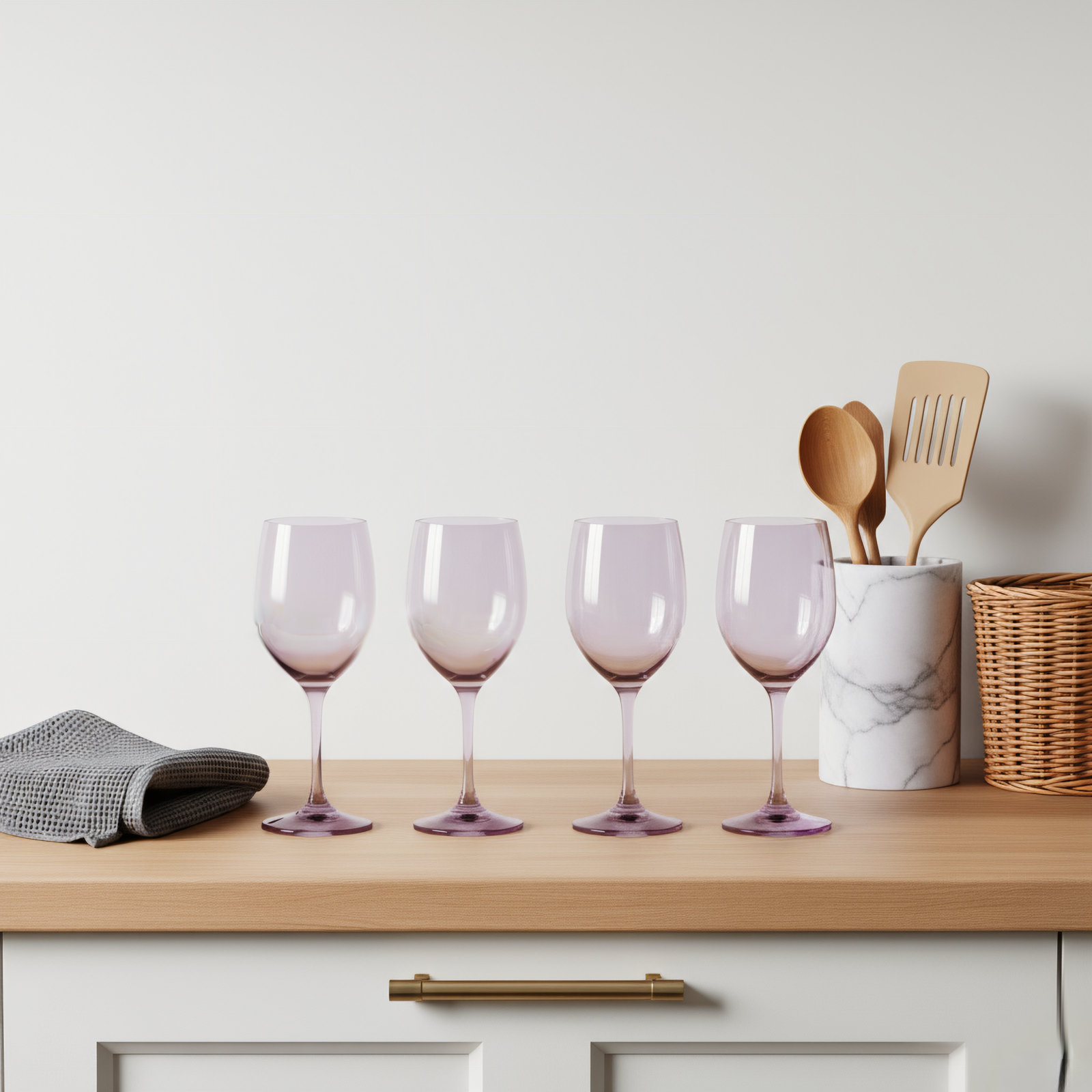 Veneto Crystal White Wine Glass, Amethyst