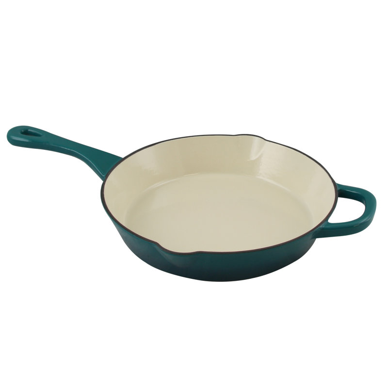 Teal Ombre 10-Inch Enameled Cast Iron Skillet