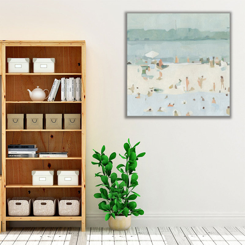 Sea Glass Sandbar I - reproduction d'art sur toile, H 16 po x l 16 po