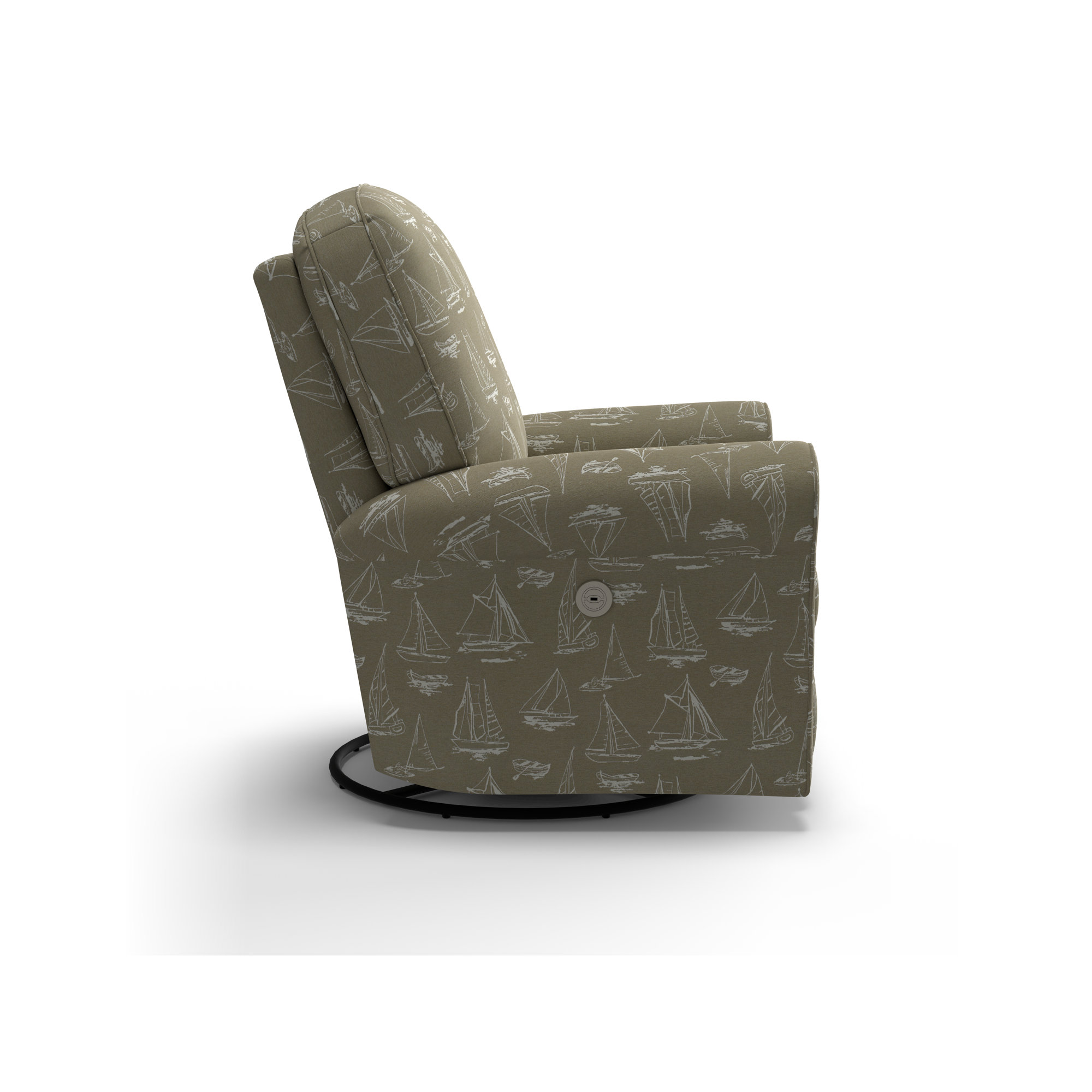 Anastasia Power Recliner, Below Deck Linen Nautical Performance