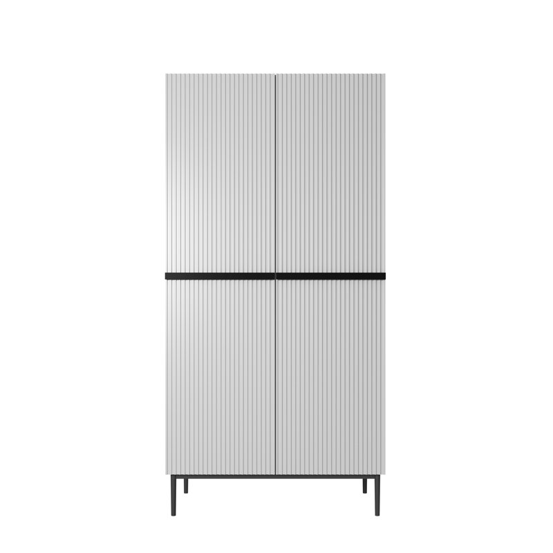 Alhowra 2 Door Manufactured Wood Wardrobe, White/Matte Black
