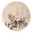White Pine Brown Ceramic Rustic Lodge Pine Tree Bear Deer Moose Fox Print 16 Piece Dinnerware Set