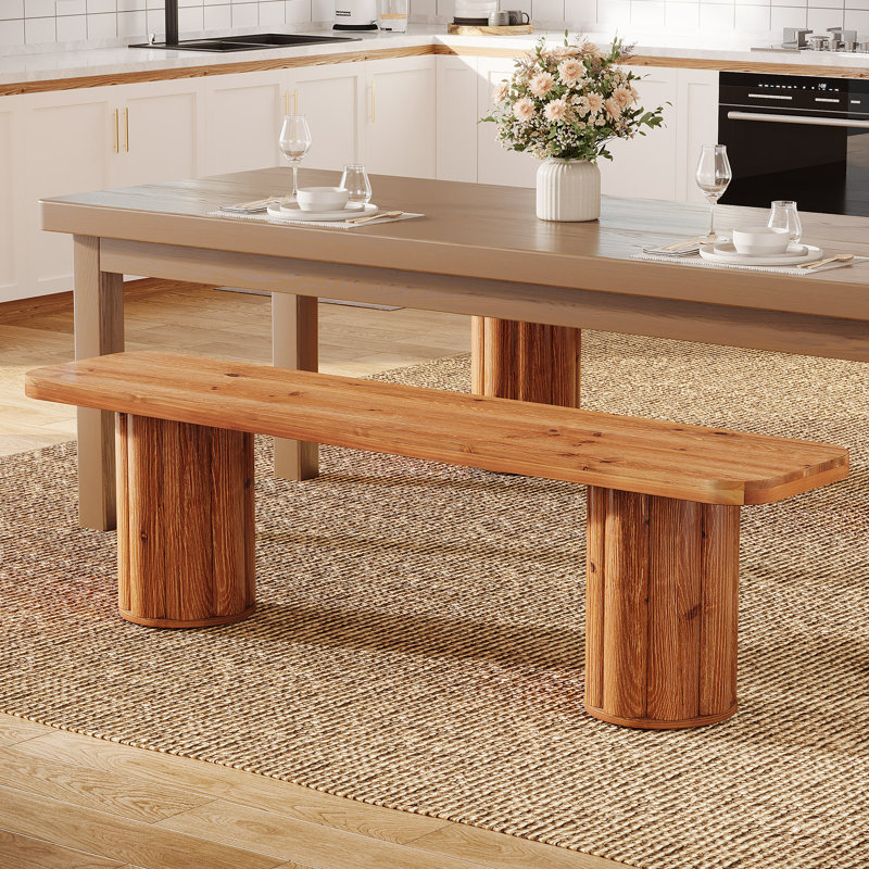 Banc de salle à manger en bois massif 63 po